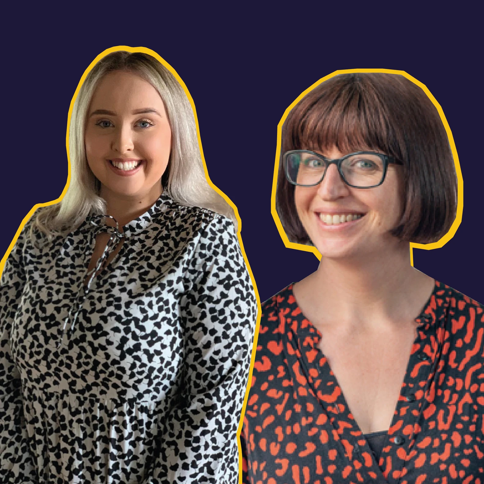 Image of Jack & Grace team member Abs next to an image of purpose driven social media ads expert Lucy Brandram