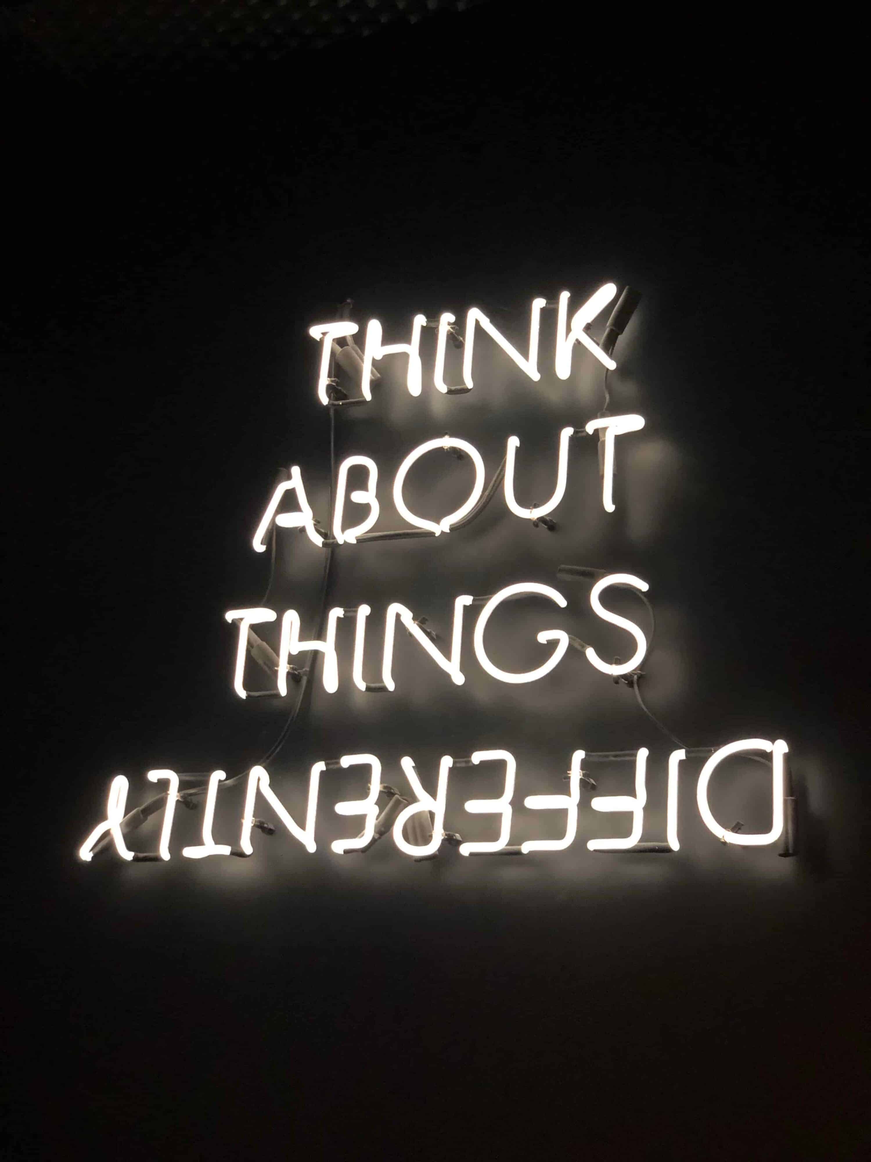 Illuminated lettering spelling out: